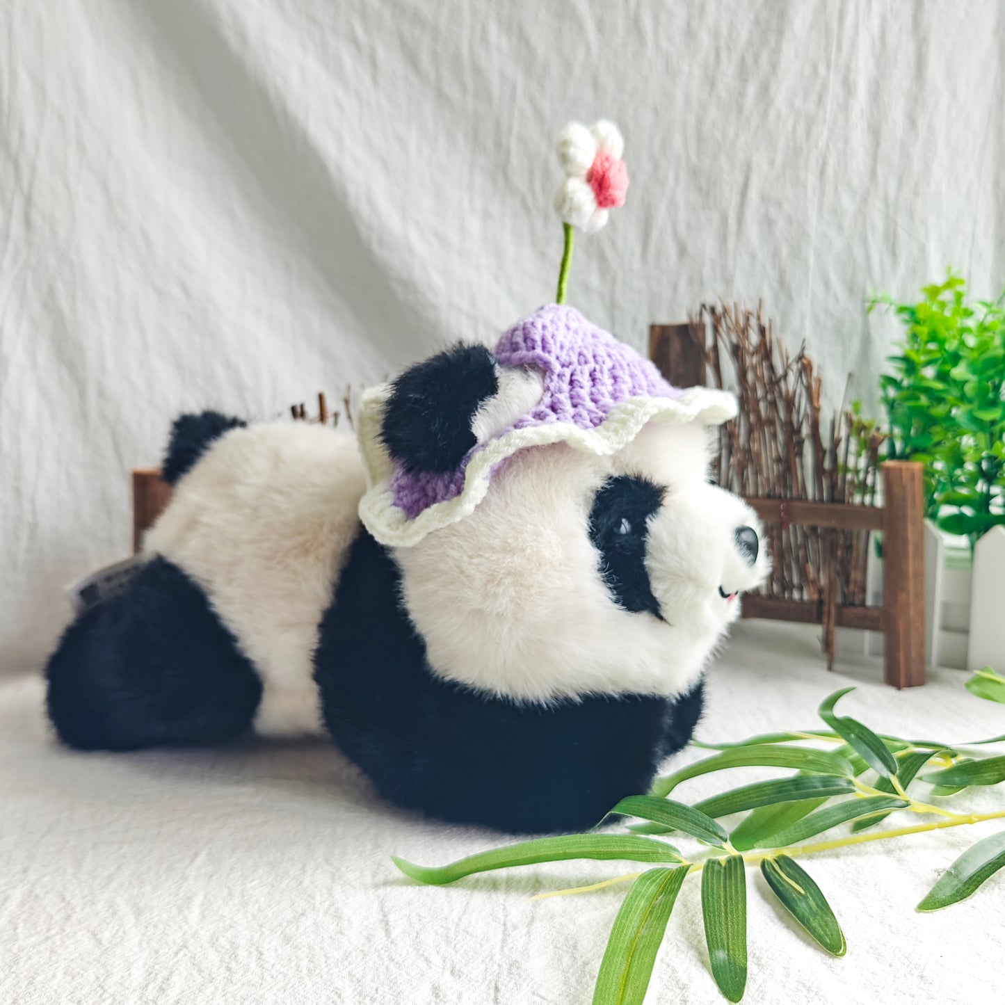 Adorable Panda Doll with Flower