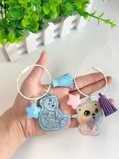 Polar Bear Keychain Acrylic Pendant Gifts