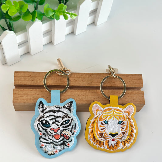 Cartoon Tiger Embroidered keychain