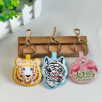 Cartoon Tiger Embroidered keychain