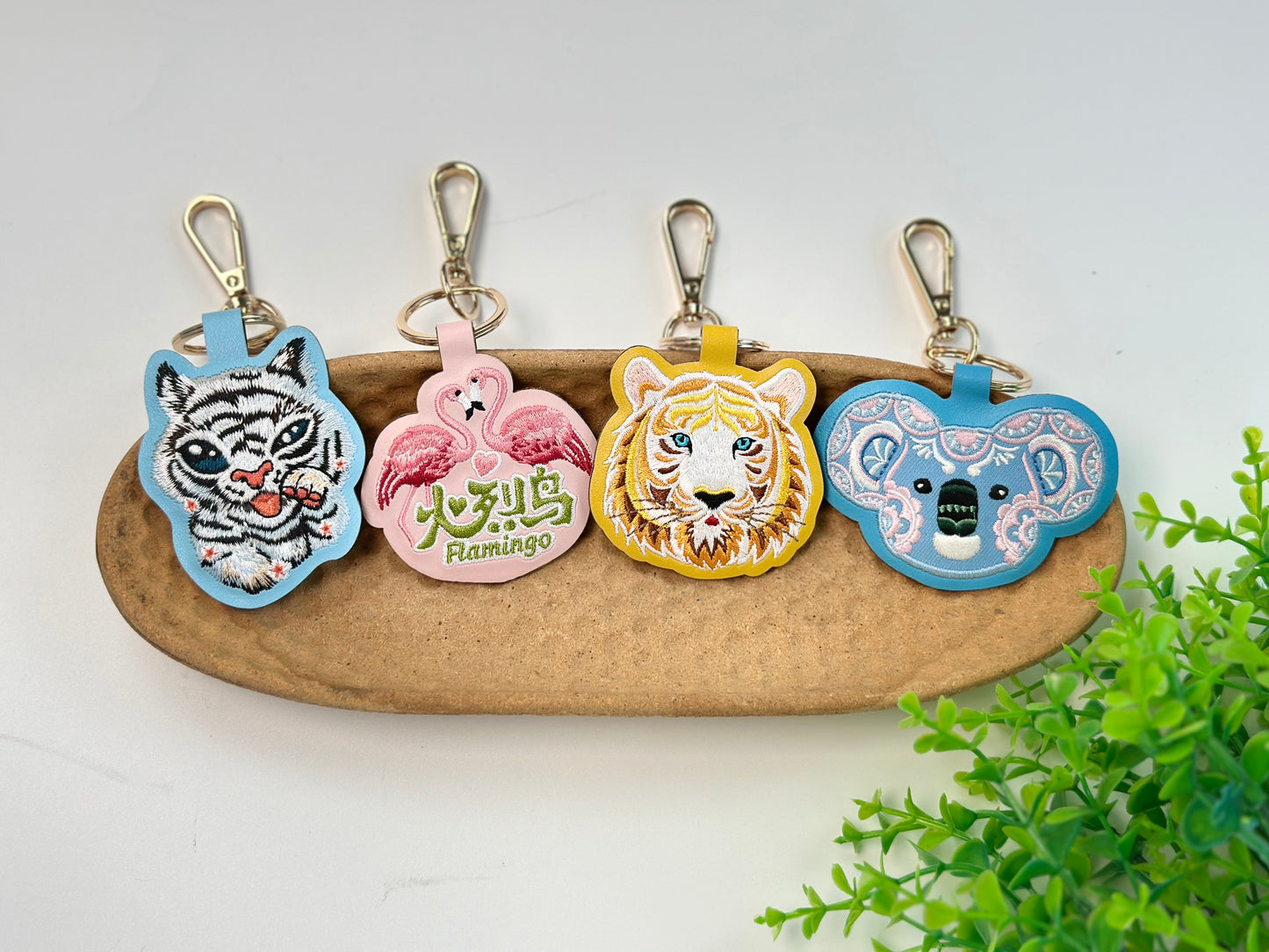 Cartoon Tiger Embroidered keychain