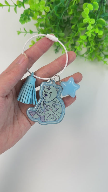 Polar Bear Keychain Acrylic Pendant Gifts