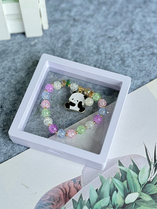 Summer Panda Colored Bead Bracelet