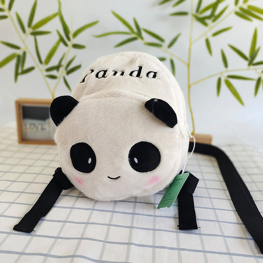 Mini Panda Plush Backpack Kids Schoolbag